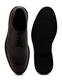 Off The Hook Black Bourne Leather Lace-Up Derby Shoes
