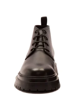Off The Hook Black Hardrock Leather Lace-Up Chukka Ankle Boots