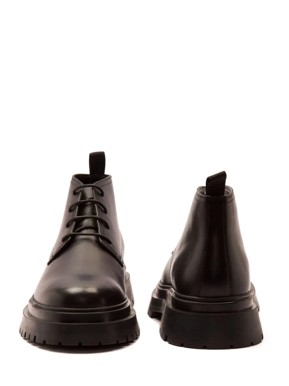 Off The Hook Black Hardrock Leather Lace-Up Chukka Ankle Boots