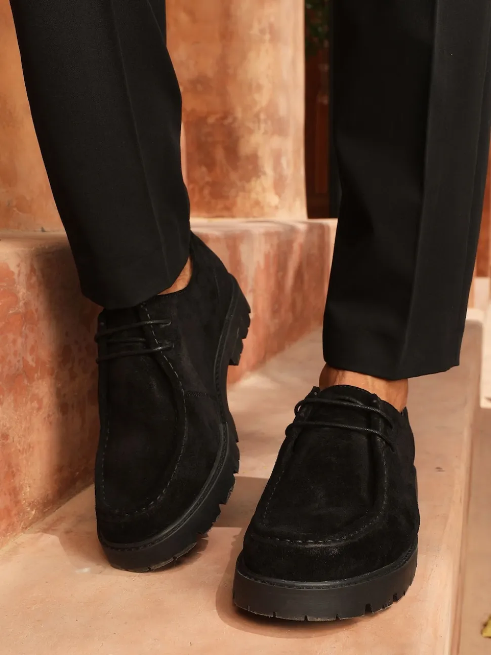 Off The Hook Black Jovi Casual Lace-Up Suede Leather Boat Shoes