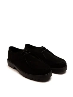 Off The Hook Black Jovi Casual Lace-Up Suede Leather Boat Shoes