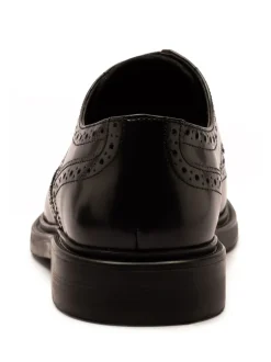 Off The Hook Black Leon Leather Lace-Up Shoes
