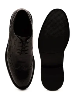 Off The Hook Black Leon Leather Lace-Up Shoes