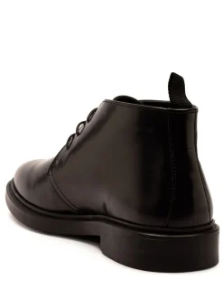 Off The Hook Black Loki Black Leather Lace-Up Boots