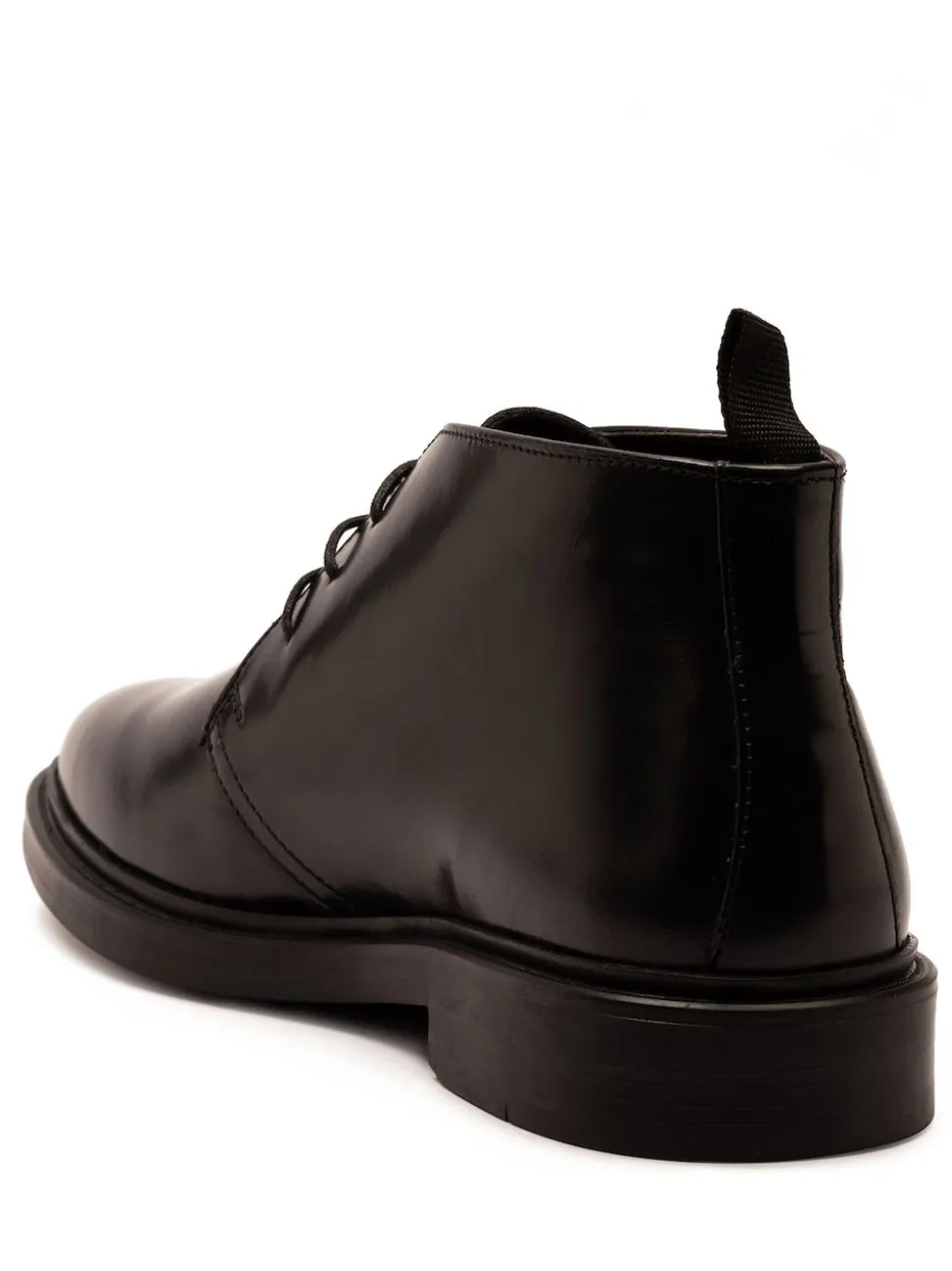 Off The Hook Black Loki Black Leather Lace-Up Boots
