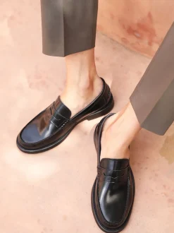 Off The Hook Black Monro Loafer Formal Casual Slip-On Leather Shoes