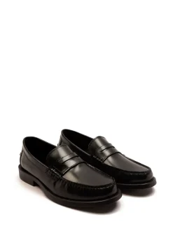 Off The Hook Black Monro Loafer Formal Casual Slip-On Leather Shoes