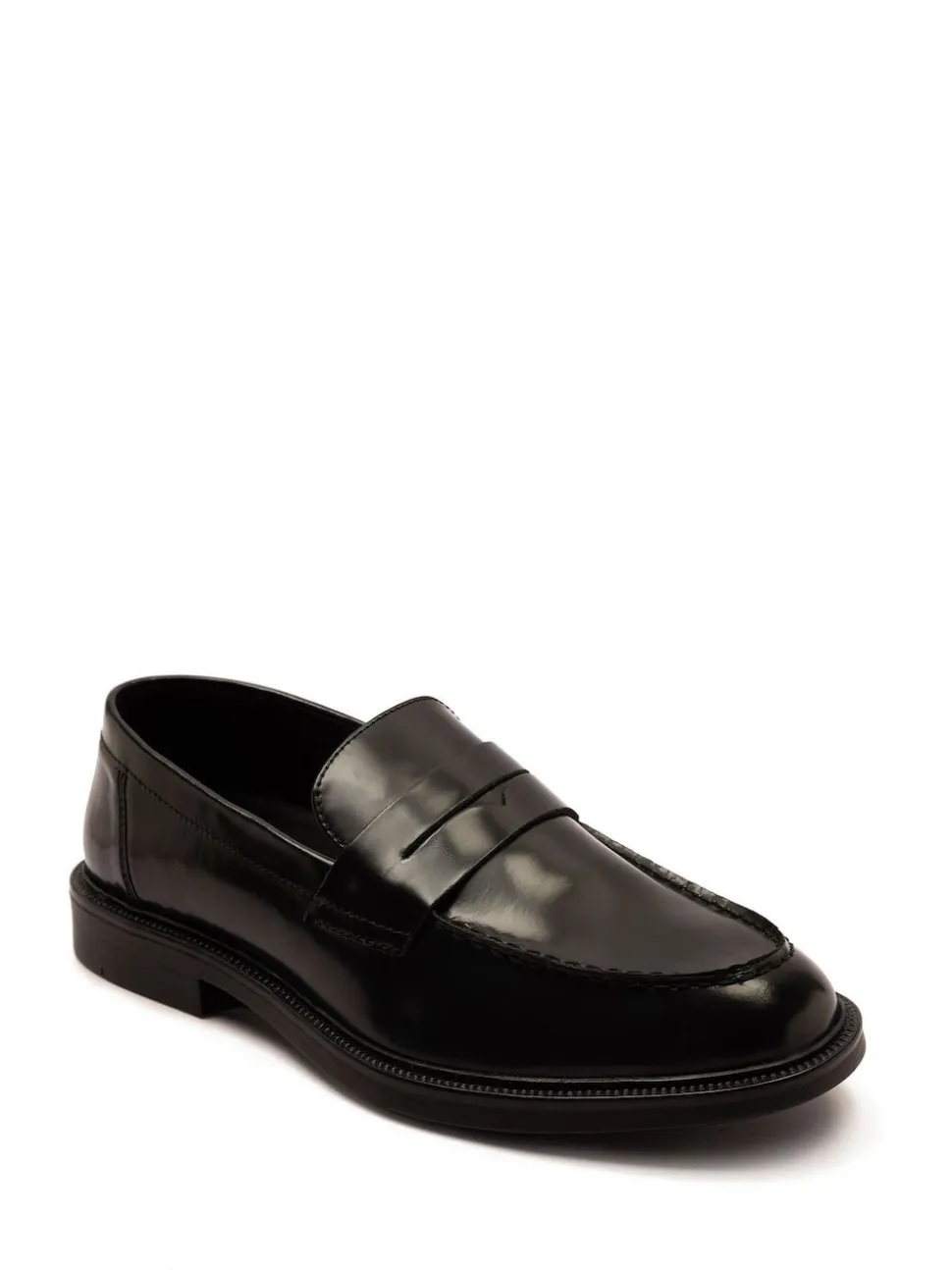 Off The Hook Black Perry Loafer Smooth Leather Shoes