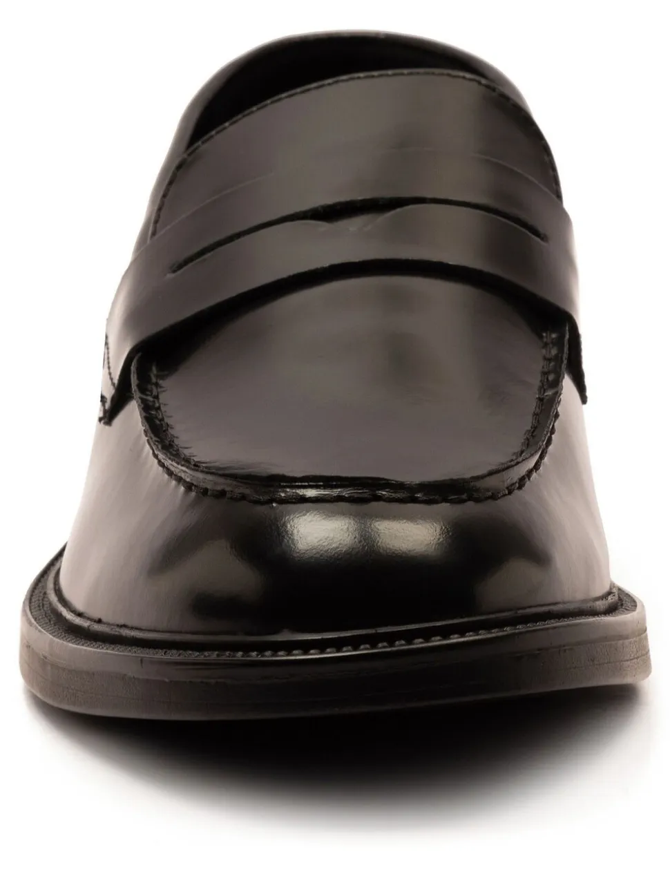 Off The Hook Black Perry Loafer Smooth Leather Shoes
