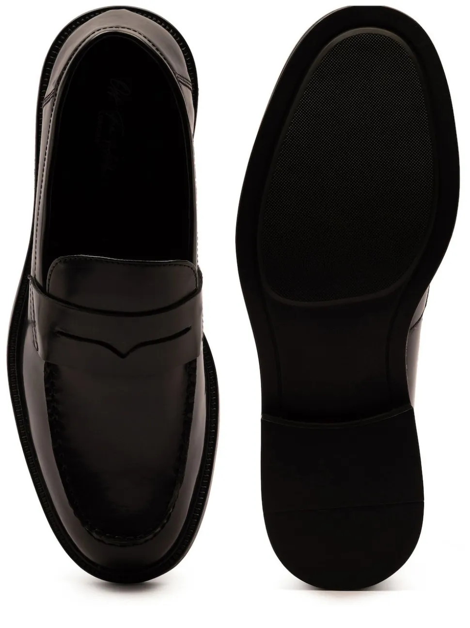 Off The Hook Black Perry Loafer Smooth Leather Shoes