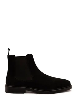 Off The Hook Black Torrance Suede Leather Slip-On Chelsea Boots