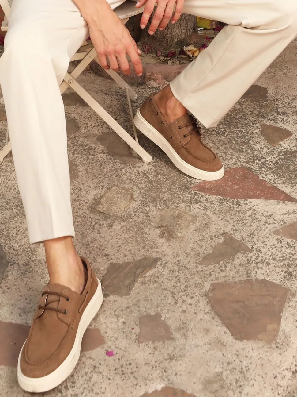 Off The Hook Brown Daly Suede Leather Casual Lace-Up Boat Shoes