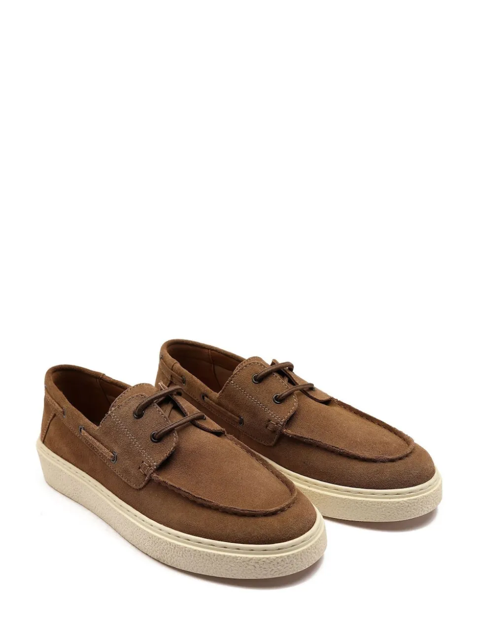 Off The Hook Brown Daly Suede Leather Casual Lace-Up Boat Shoes