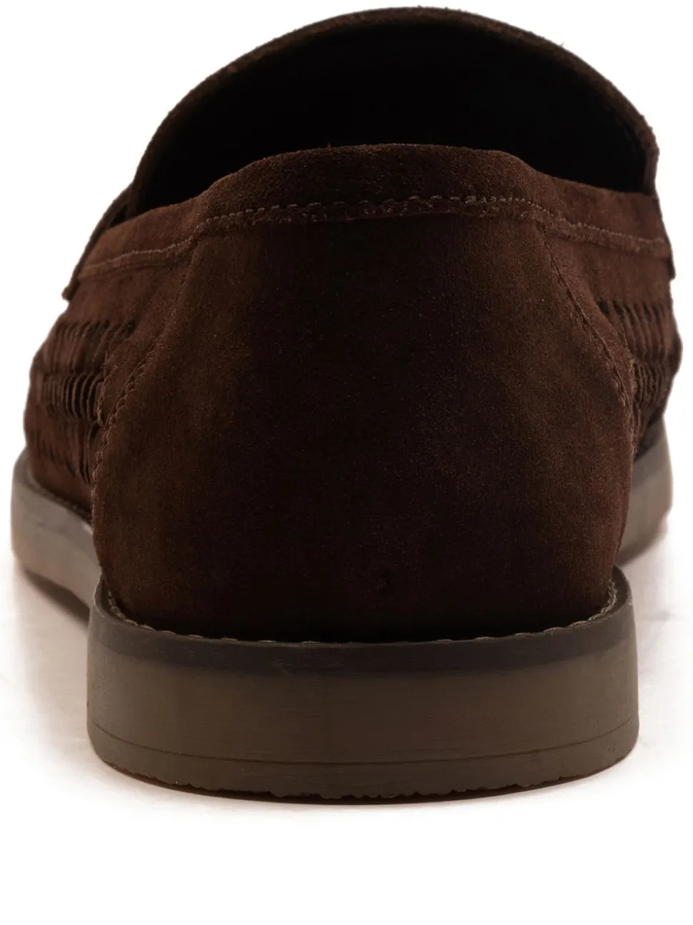Off The Hook Brown Tiger Tassel Suede Leather Slip-On Loafers with Woven Detail