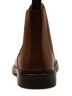 Off The Hook Brown Torrance Leather Slip On Chelsea Boots