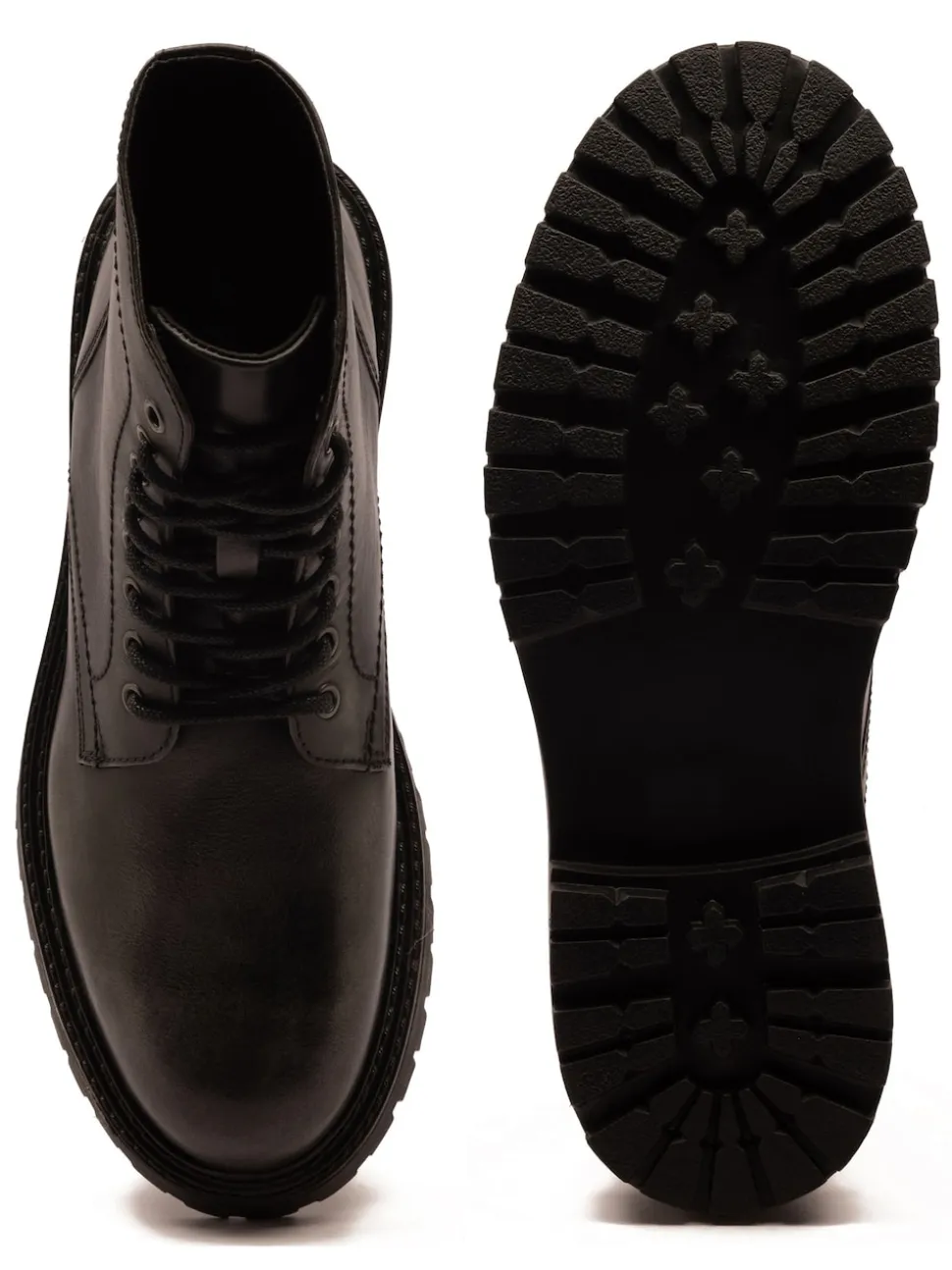 Off The Hook Grey Donnie Leather Lace-Up Combat Ankle Boots