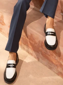 Off The Hook White Monro Loafer Formal Casual Slip-On Leather Shoes