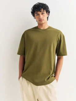 Olive Green /Ice Grey/Orange Rust Relaxed Fit Heavyweight T-Shirts 3 Pack