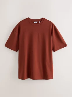 Olive Green /Ice Grey/Orange Rust Relaxed Fit Heavyweight T-Shirts 3 Pack