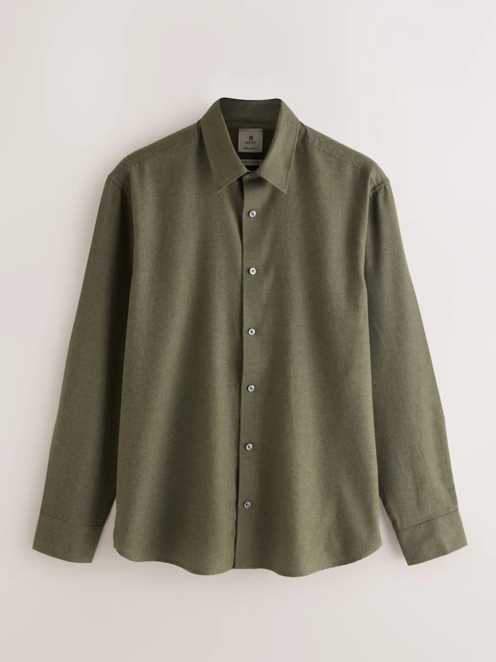 Olive Green Long Sleeve Soft Touch Smart Shirt