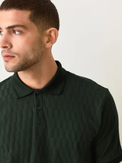 Olive Green Regular Fit N.Premium Smart Jaquard Polo Shirt