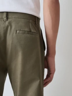 Olive Green Slim Fit Stretch Chinos Trousers