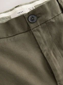 Olive Green Slim Fit Stretch Chinos Trousers
