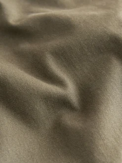 Olive Green Straight Fit Stretch Chinos Trousers