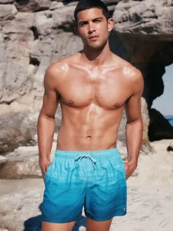 Ombre Blue Printed Swim Shorts