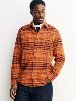 Orange Long Sleeve Check Shirt