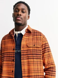 Orange Long Sleeve Check Shirt