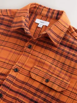 Orange Long Sleeve Check Shirt