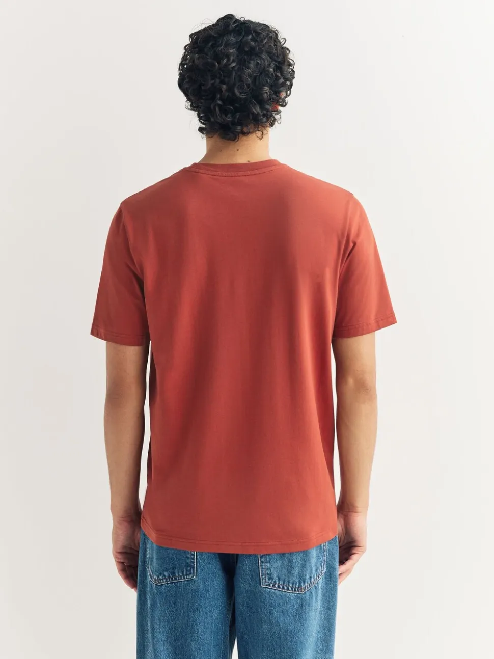 Orange Marl Regular Fit Essential Crew Neck Cotton T-Shirt