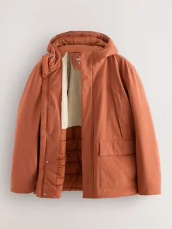 Orange ThermoGen Parka Jacket with Borg Lining