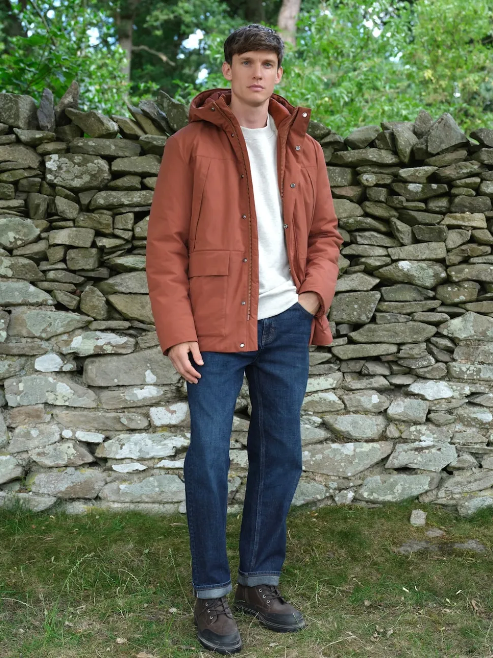 Orange ThermoGen Parka Jacket with Borg Lining