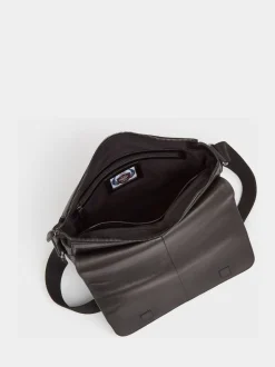 Osprey London Black Carter Saddle Leather Large Messenger Bag