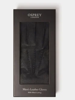 Osprey London Black The Alfie Leather Gloves