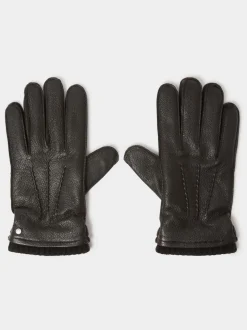 Osprey London Black The Alfie Leather Gloves