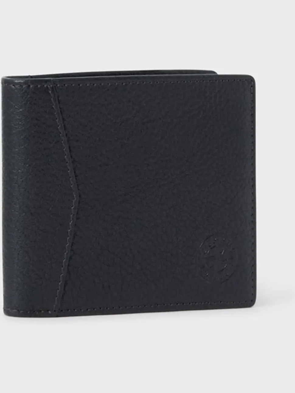 Osprey London Black The Compass Leather Card Wallet
