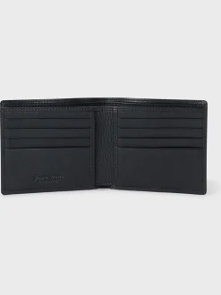 Osprey London Black The Compass Leather Card Wallet