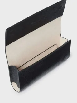 Osprey London Black The Compass Leather Glasses Case