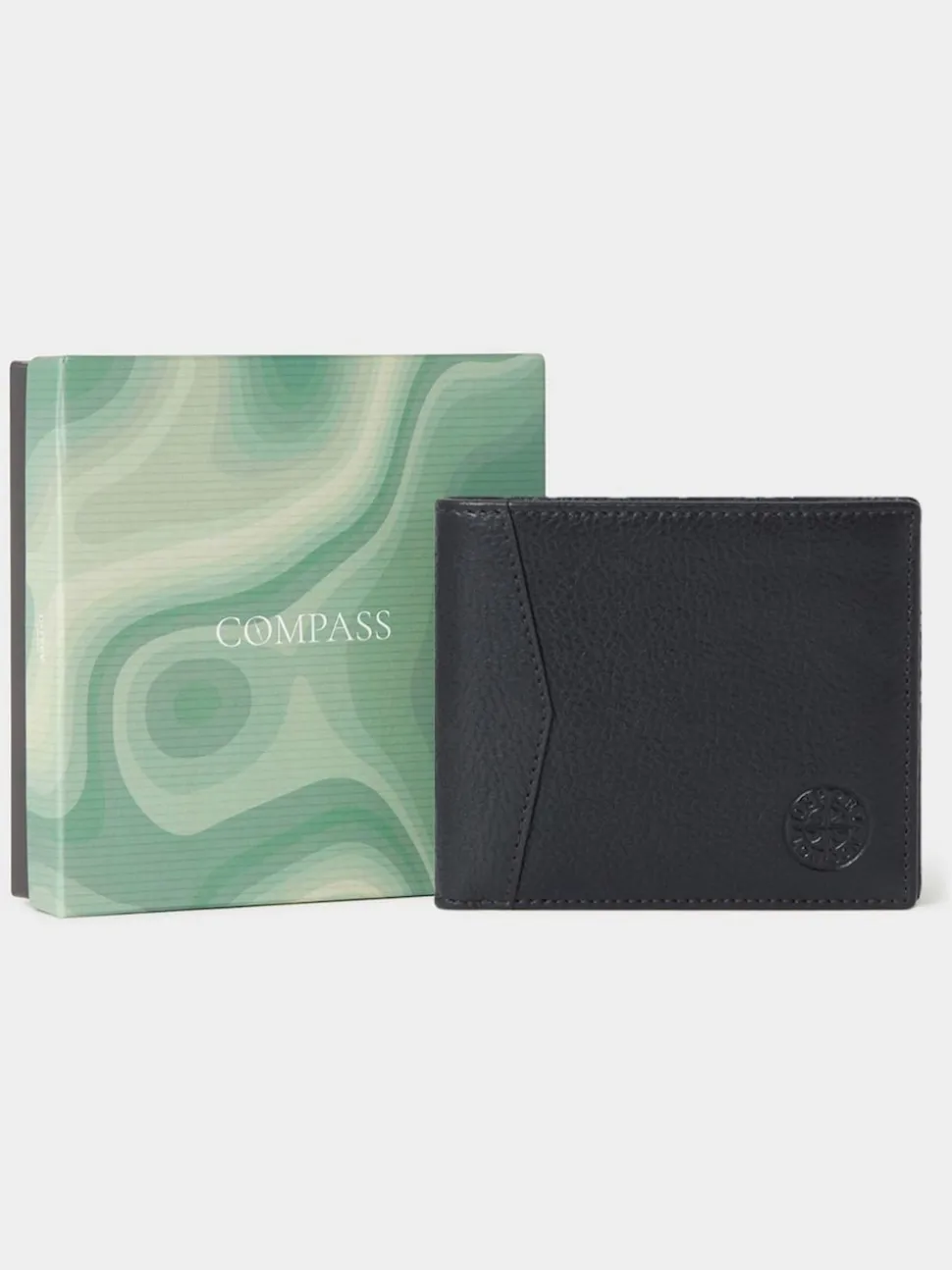 Osprey London Black The Compass Leather Coin Wallet