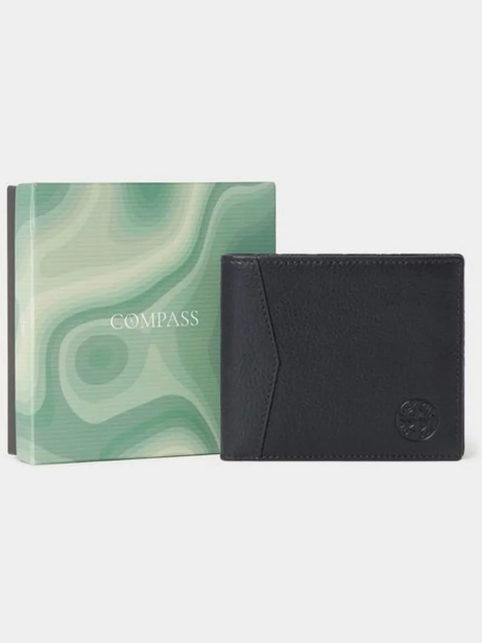 Osprey London Black The Compass Leather Coin Wallet