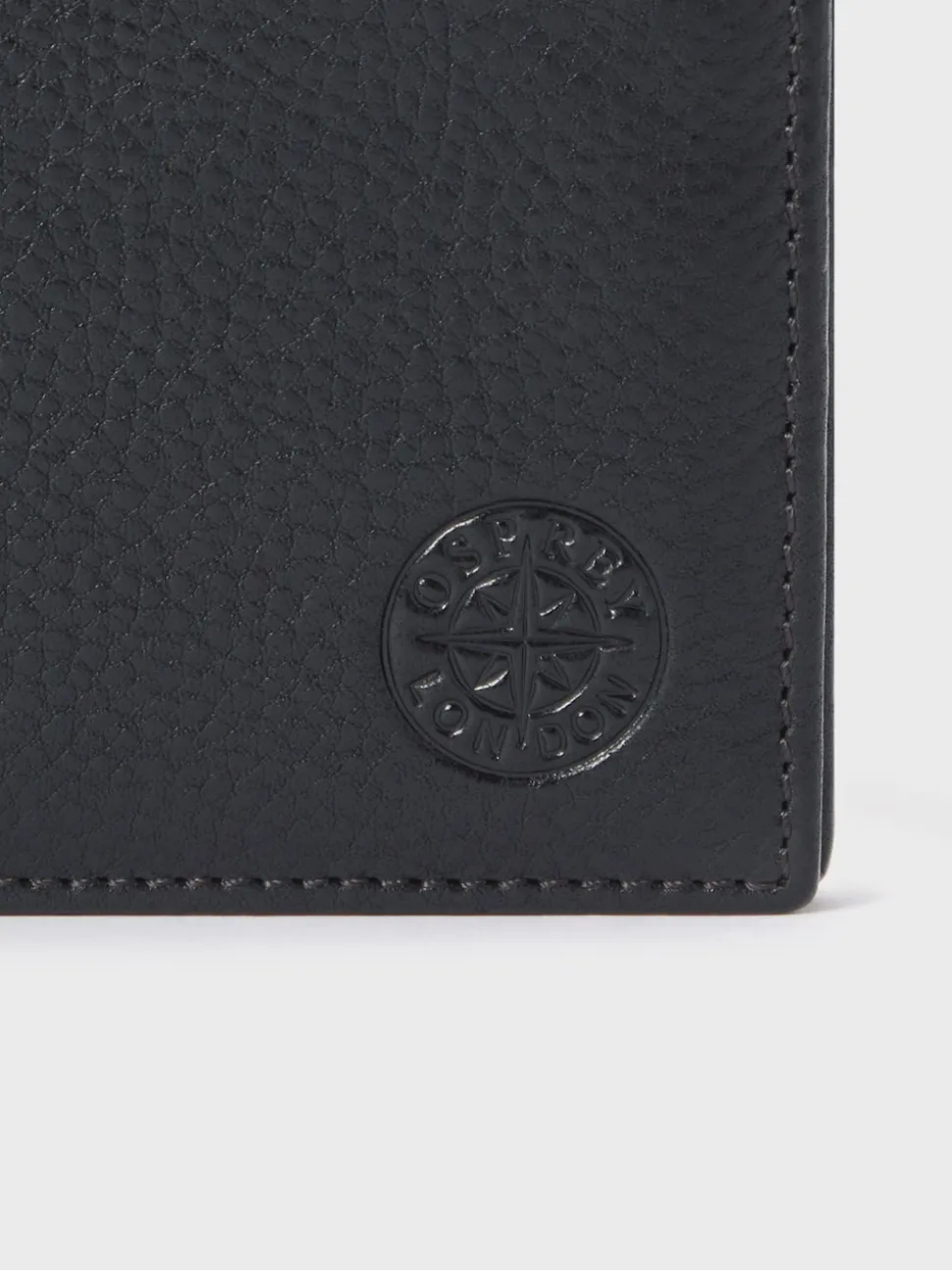 Osprey London Black The Compass Leather Coin Wallet
