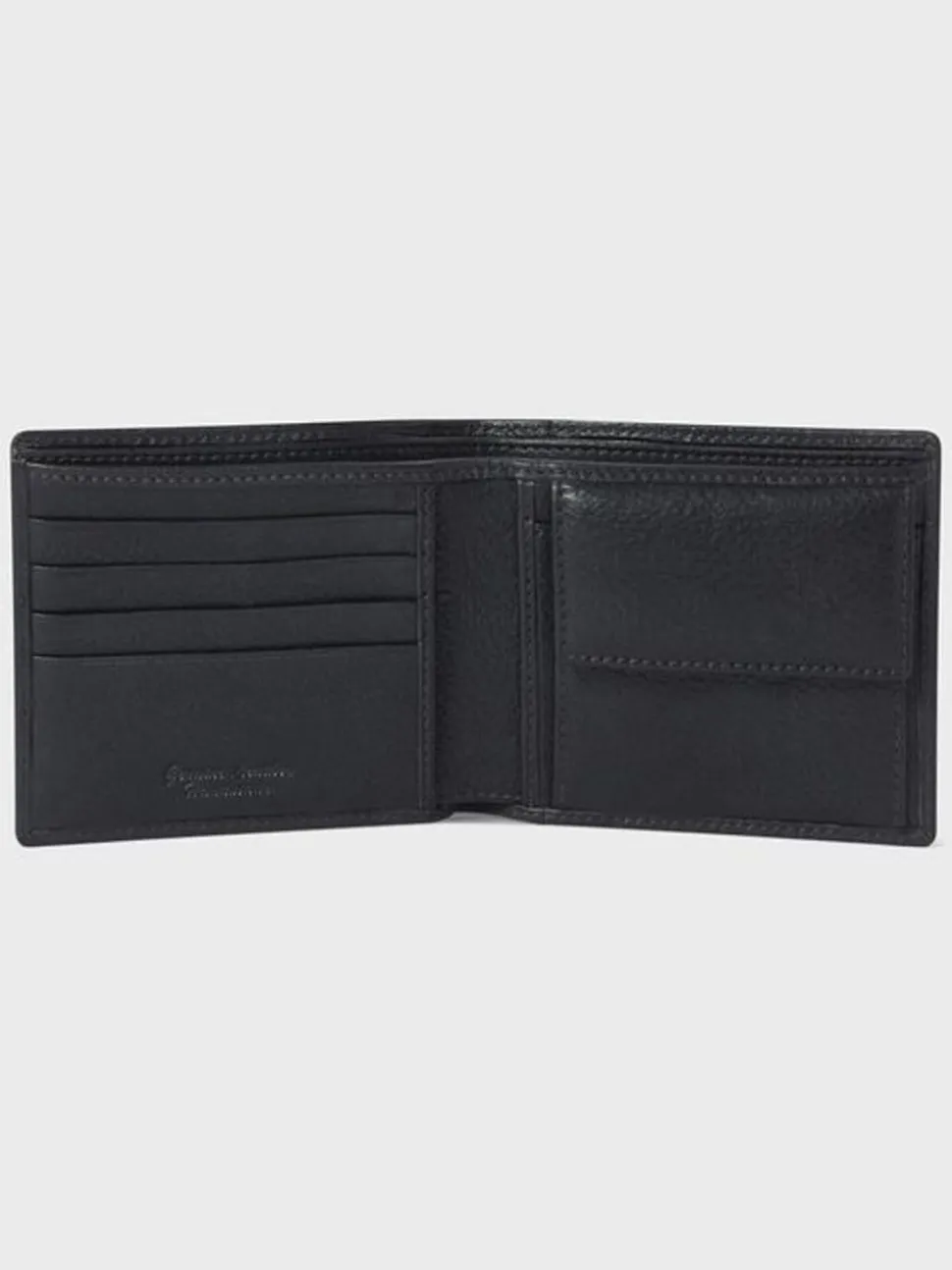 Osprey London Black The Compass Leather Coin Wallet