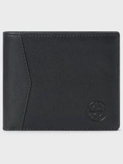Osprey London Black The Compass Leather Coin Wallet