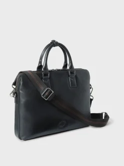 Osprey London Black The Compass Leather Laptop Bag
