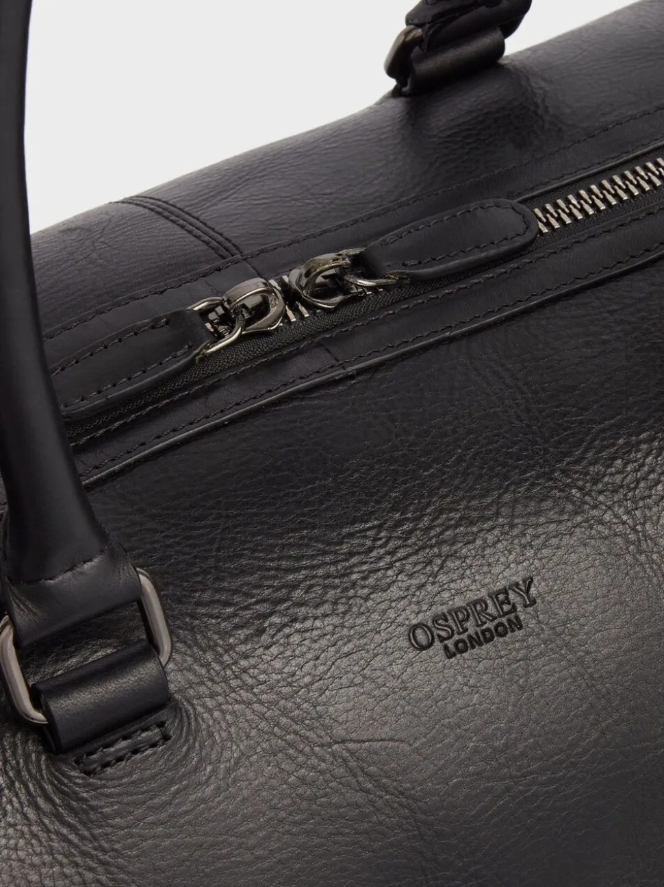 Osprey London Black The Carter Leather Weekend Holdall Bag