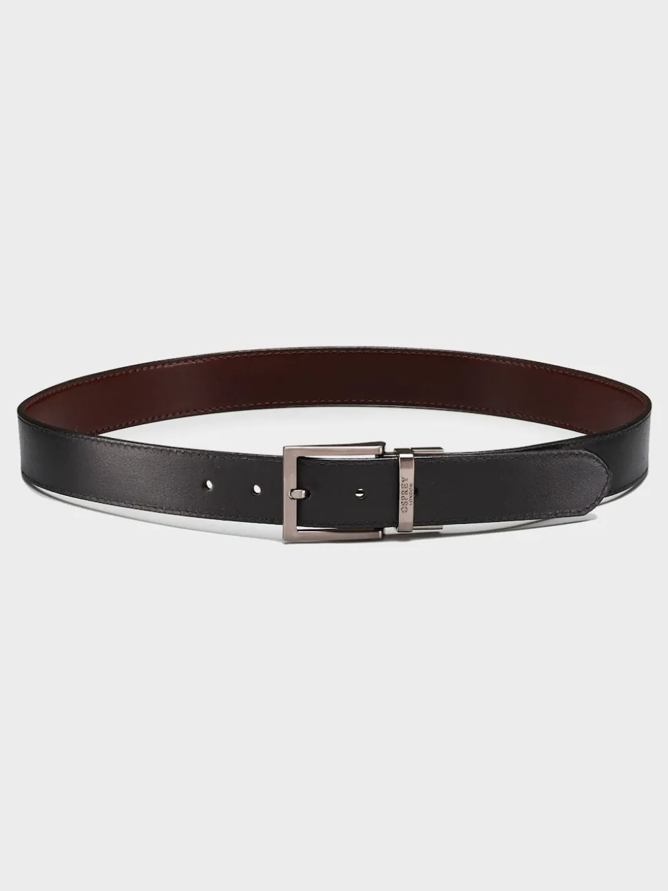 OSPREY LONDON Black The Crawford 3.5cm Reversible Leather Belt