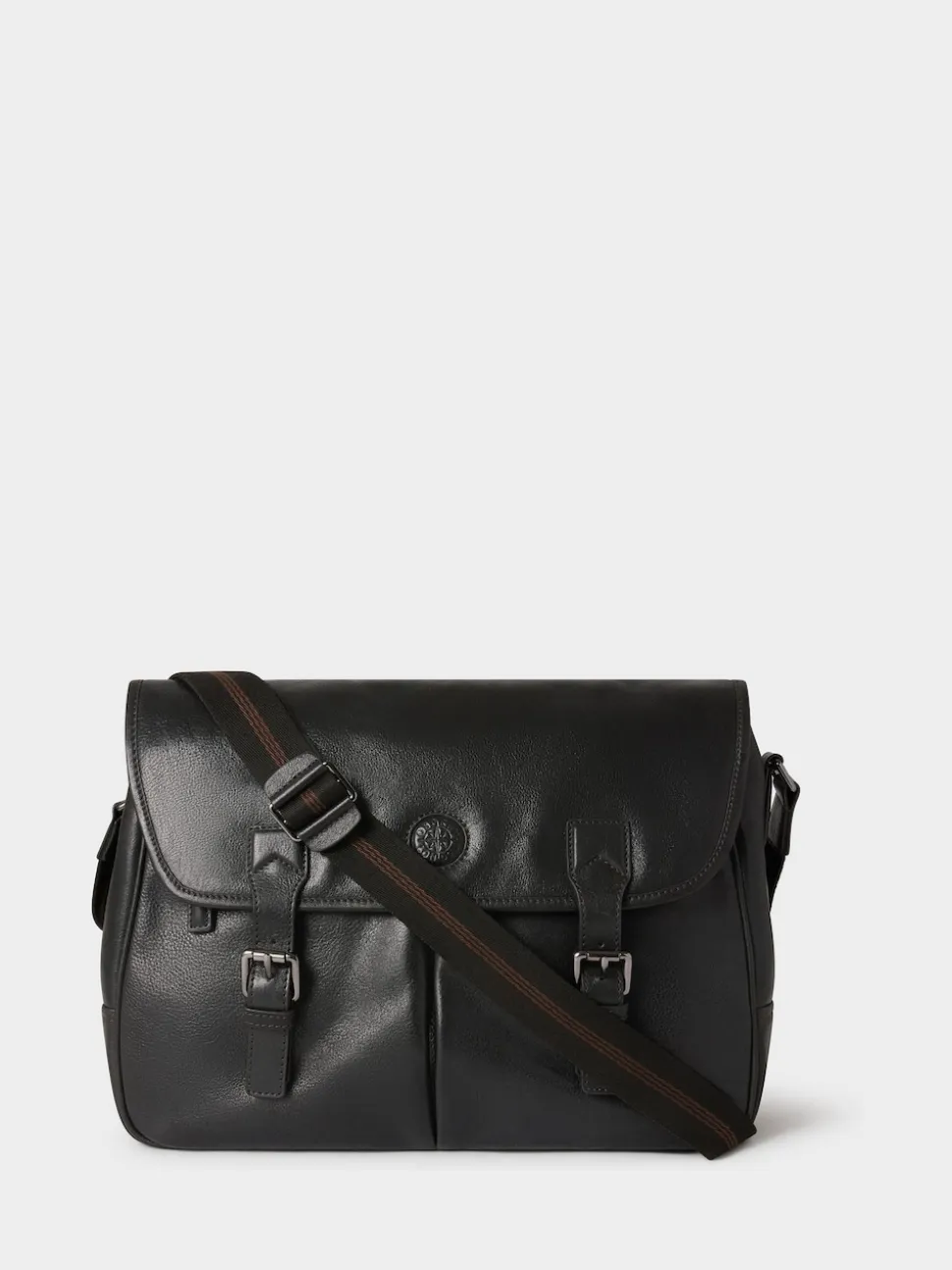 Osprey London Black The Compass Leather Saddle Bag